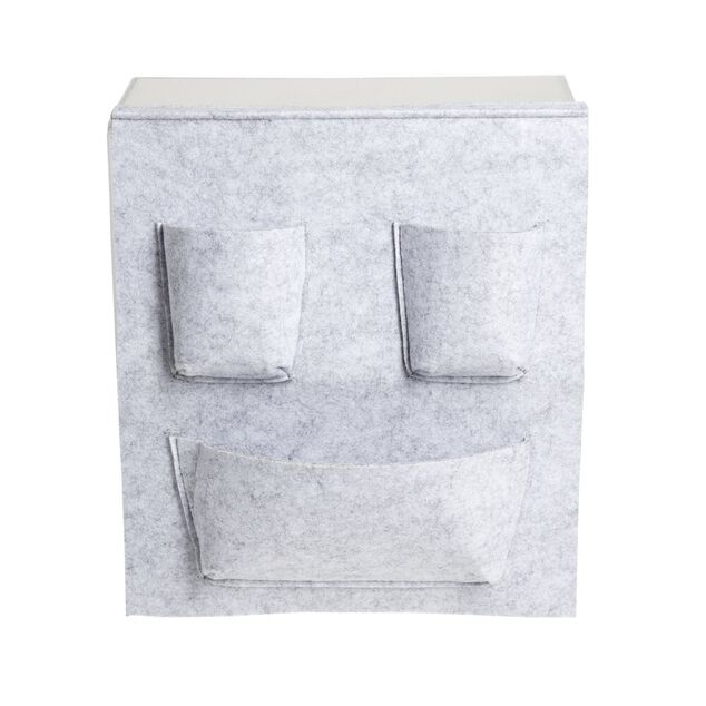 Rangement Box Cube pochette feutrine gris clair 34x30cm