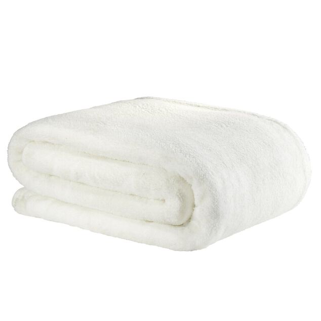 Couvre lit 2 personnes sherpa blanc 220x240cm