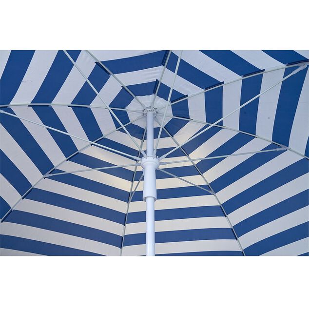 Parasol de plage ray&eacute; &agrave; rideaux &Oslash;200xH210cm