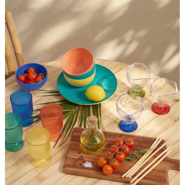 Coupe &agrave; glace 26cl forme tulipe verre transparent et socle color&eacute; (3 mod&egrave;les)