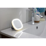 Mini miroir LED carré en plastique et métal 9x9cm