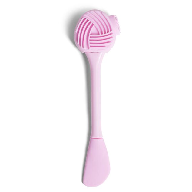 Brosse et spatule pour visage 2en1 rose