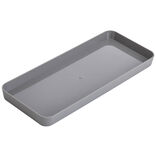 Plateau rectangulaire gris plastique 26x11xH2cm