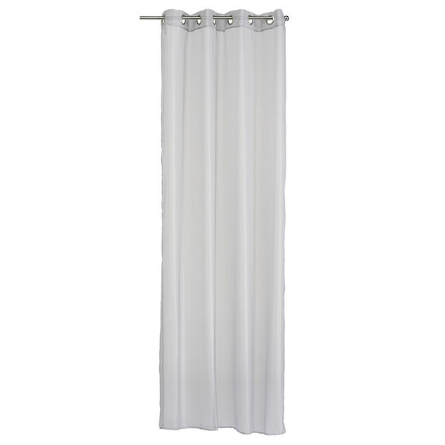 Voilage &agrave; oeillets uni gris clair