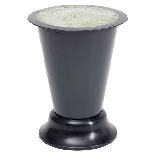 C&ocirc;ne fun&eacute;raire lest&eacute; plastique noir &Oslash;12cm