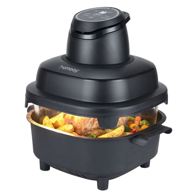 Friteuse &agrave; air chaud 4,5 L 1500 W grille incluse 30X27XH33 cm noir