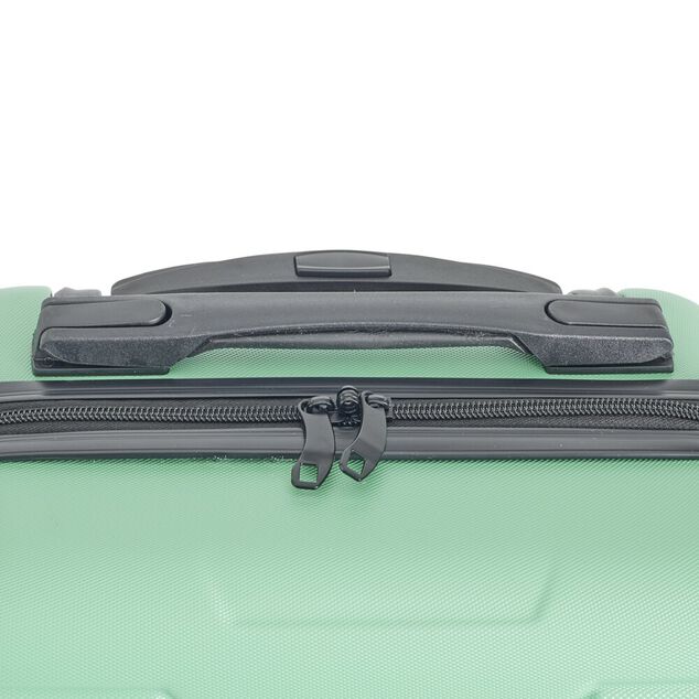 Valise cabine 26L lowcost trolley 4 roulettes amovibles plastique ABS vert