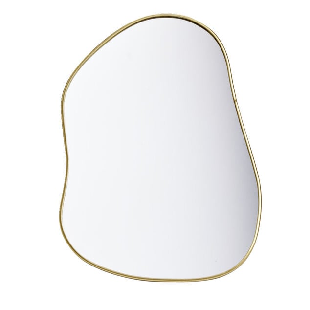 Miroir forme organique contour doré 15x20cm