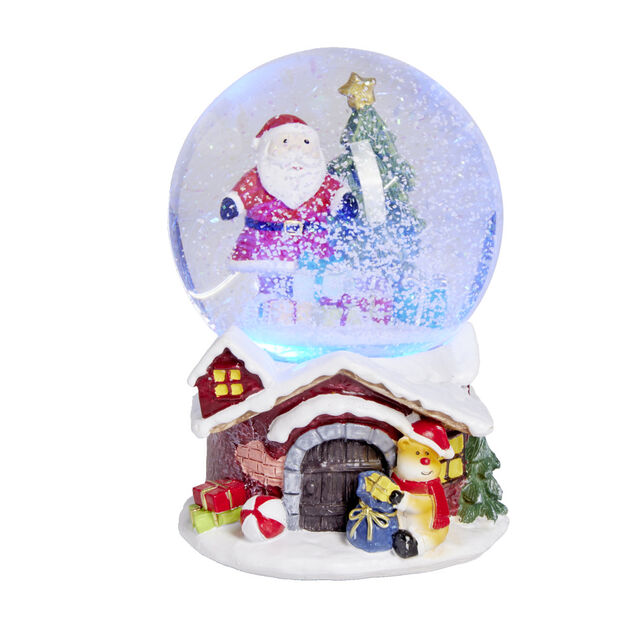 Boule à neige Noël musicale et lumineuse Ø12cm (2 modèles)