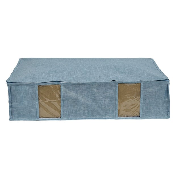 Housse de rangement dessous de lit Bleu - L65 x l45 x H15,5 cm