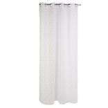 Voilage pompons 8 oeillets blanc