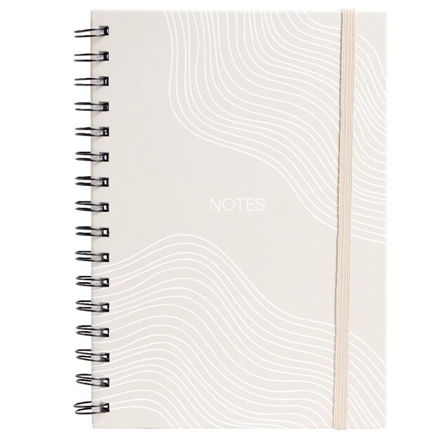Carnet spirale A5 avec &eacute;lastique 15x21cm couverture sable 160 pages