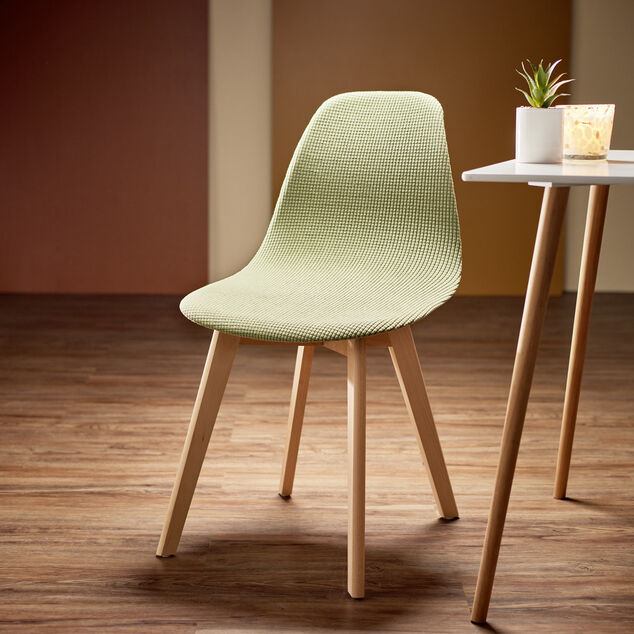 Housse de chaise scandinave extensible verte L45xP40xH45cm