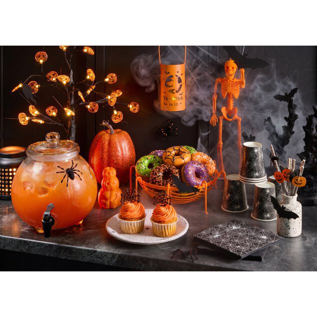 Gobelet carton x8 Halloween toile d'araign&eacute;e noir 250ml