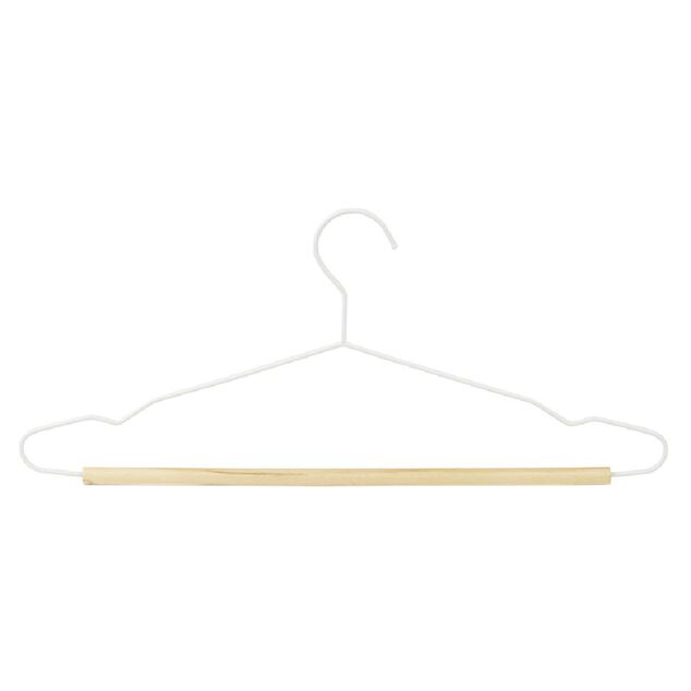 Cintre en m&eacute;tal blanc et bois x3