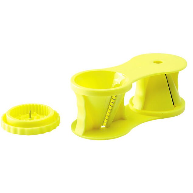 Coupe l&eacute;gume spiralizer en inox et plastique vert