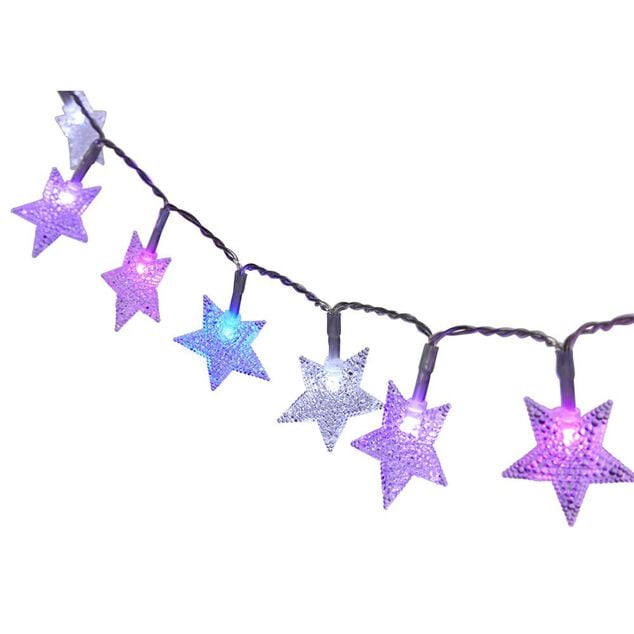 Guirlande &eacute;lectrique &eacute;toiles 48 LED 3,7m d'&eacute;clairage multicolore