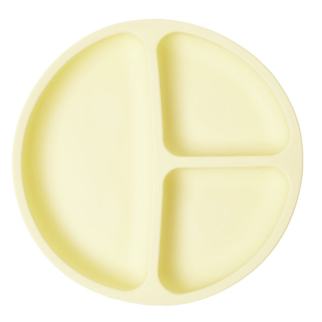 Assiette enfant compartimentée en silicone avec ventouse Ø20xH3,5cm (2 modèles)