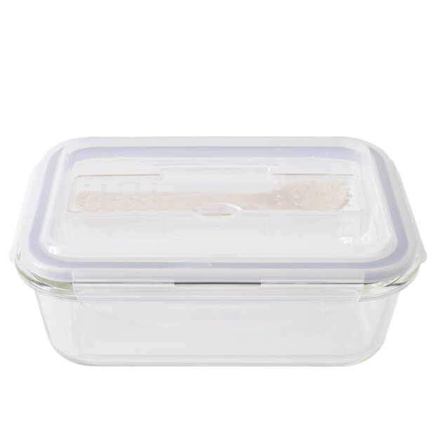 Bo&icirc;te Lunchbox en verre avec couverts en plastique 1,2L