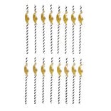 Lot de 16 pailles décorées papier L25cm