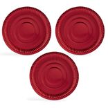 Plateau pr&eacute;sentation carton rouge m&eacute;tallis&eacute; x3