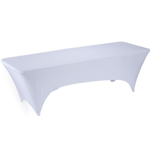 Housse de table extensible Fiesta blanche 240x70xH74cm