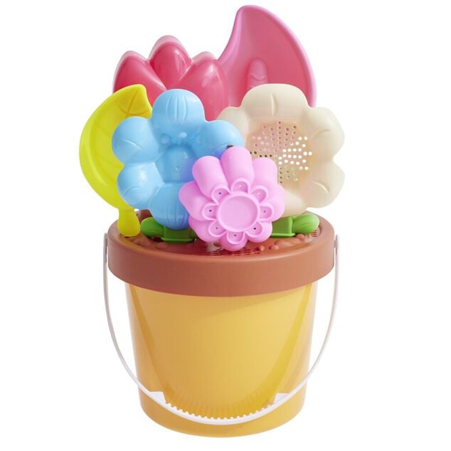 Seau de plage jardinier enfant plastique &Oslash;18xH24,6cm x12 pi&egrave;ces