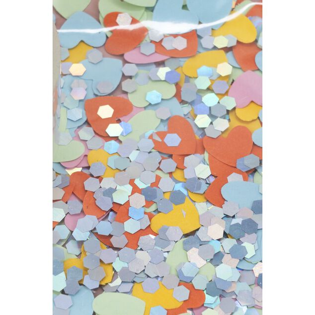Bou&eacute;e gonflable Funky coeur rose int&eacute;rieur paillettes multicolores 90x100cm