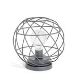 Lanterne LED sph&egrave;re ajour&eacute;e m&eacute;tal noir &Oslash;16xH17cm