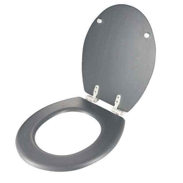 Abattant WC universel bois gris avec visserie