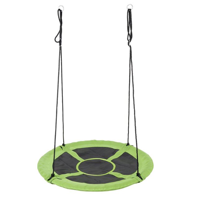 Balan&ccedil;oire ronde nid d'oiseau vert et noir &Oslash;110xH160cm
