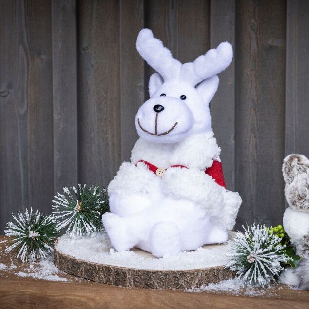 Renne à poser floqué blanc