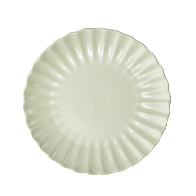 Assiette &agrave; dessert ronde Venise fa&iuml;ence verte &Oslash;20cm