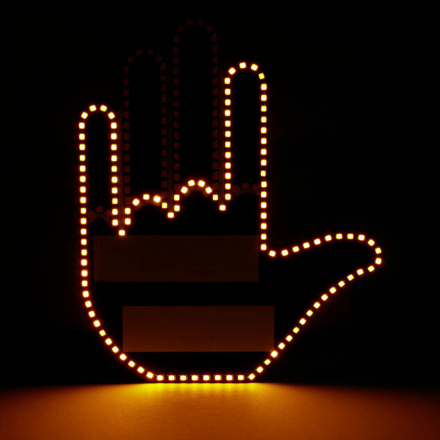 D&eacute;coration lumineuse pour arri&egrave;re voiture main LED 3 positions