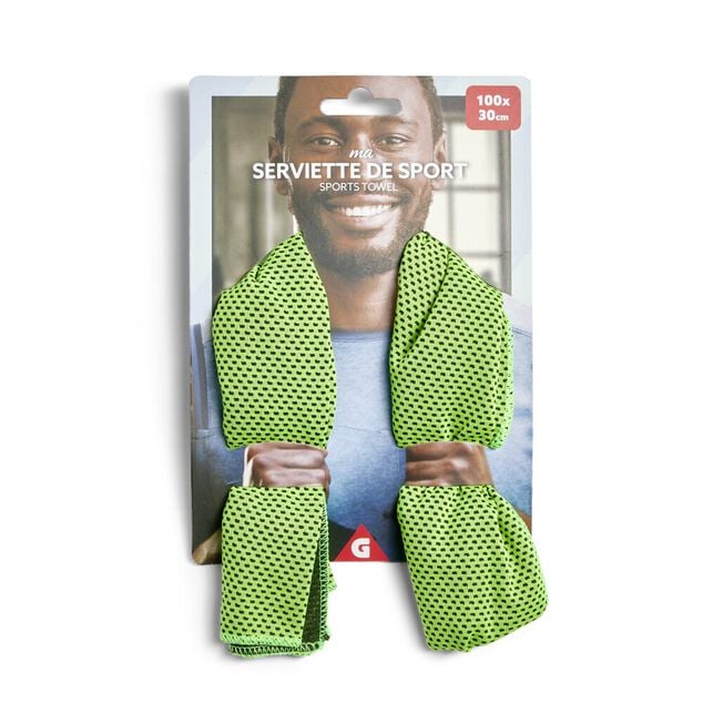 Serviette de sport verte 100x30cm