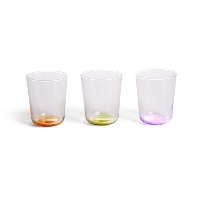 Lot de 6 verres 31cl transparents avec fond color&eacute;