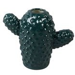 Vase d&eacute;coratif cactus dolomite vert 18x8,5xH16cm