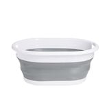 Panière à linge rétractable 54x23x39cm plastique blanc et gris