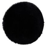 Tapis rond shaggy noir Ø80 cm