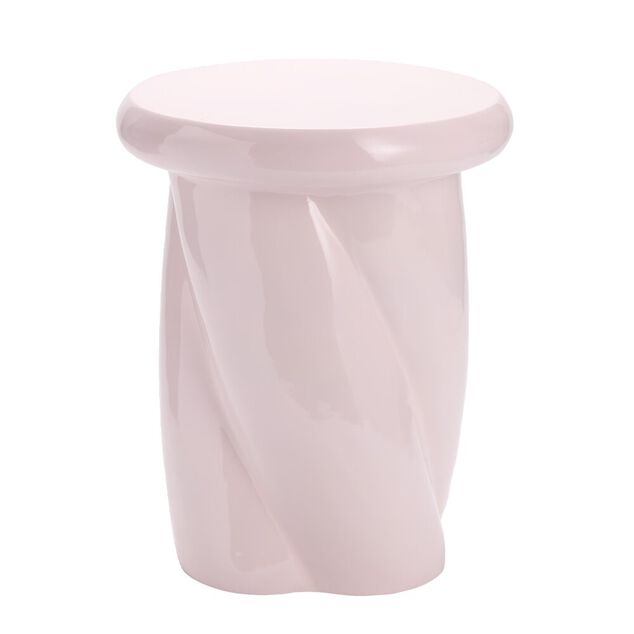 Bout de canap&eacute; rond Creamy laqu&eacute; &Oslash;33xH40cm (2 mod&egrave;les rose ou blanc)