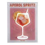 Tableau rectangulaire APEROL SPRITZ avec verre contour n&eacute;on 32x43cm