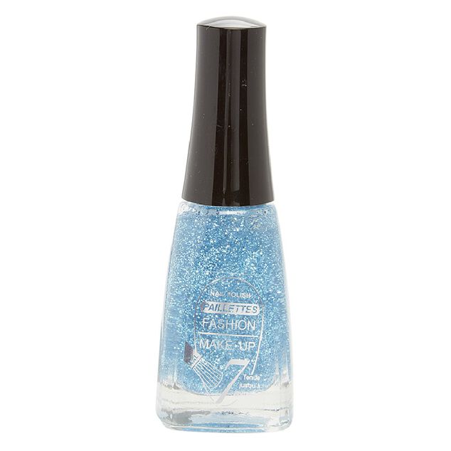 Fashion Make Up  vernis &agrave; ongles paillettes bleu oc&eacute;an