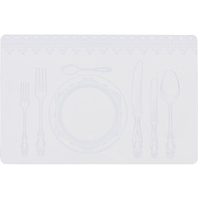 Set de table rectangulaire pvc rigide d&eacute;cor vaisselle baroque