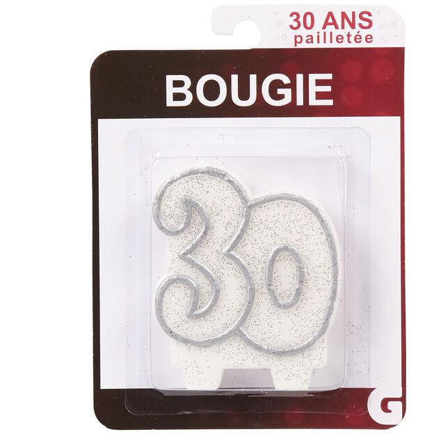 Bougie anniversaire chiffre 30