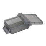 Mini boîte en plastique gris fermeture clips 0,20L - Lot de 2
