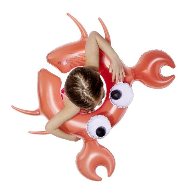 Bou&eacute;e ronde crabe gros yeux plastique rouge 76x68xH20cm