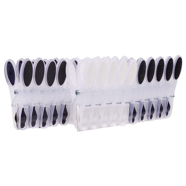 Pince à linge gris blanc x20