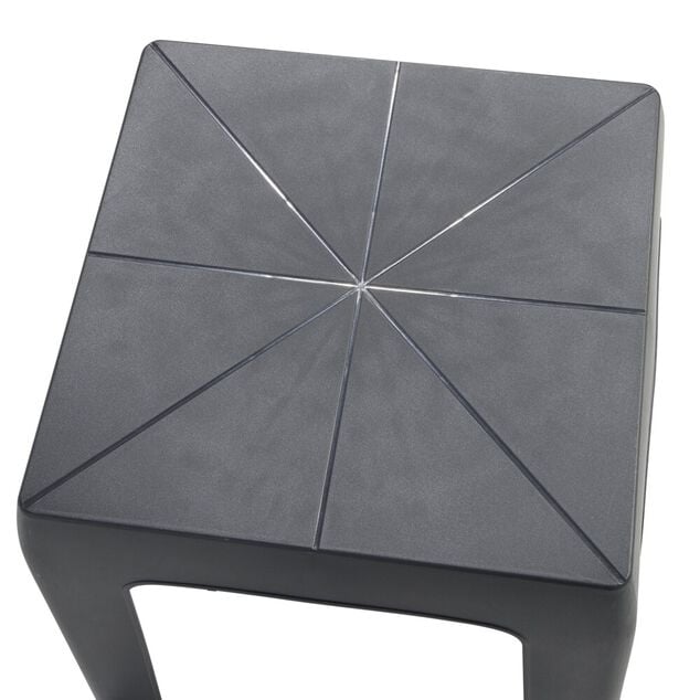 Table basse carr&eacute;e Linda plastique gris anthracite 42x42x42cm