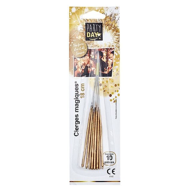 Cierge magique dor&eacute; 18 cm x 10