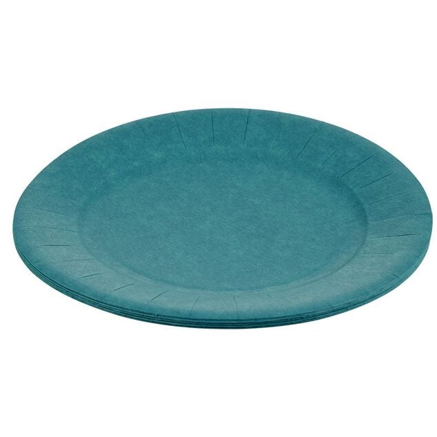 Lot de 10 assiettes en carton bleu canard &Oslash;18 cm